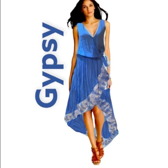 gypsy blue dress JADED GYPSY Turquoise & Blue Mixed Floral & Paisley Print Patchwork Ma
